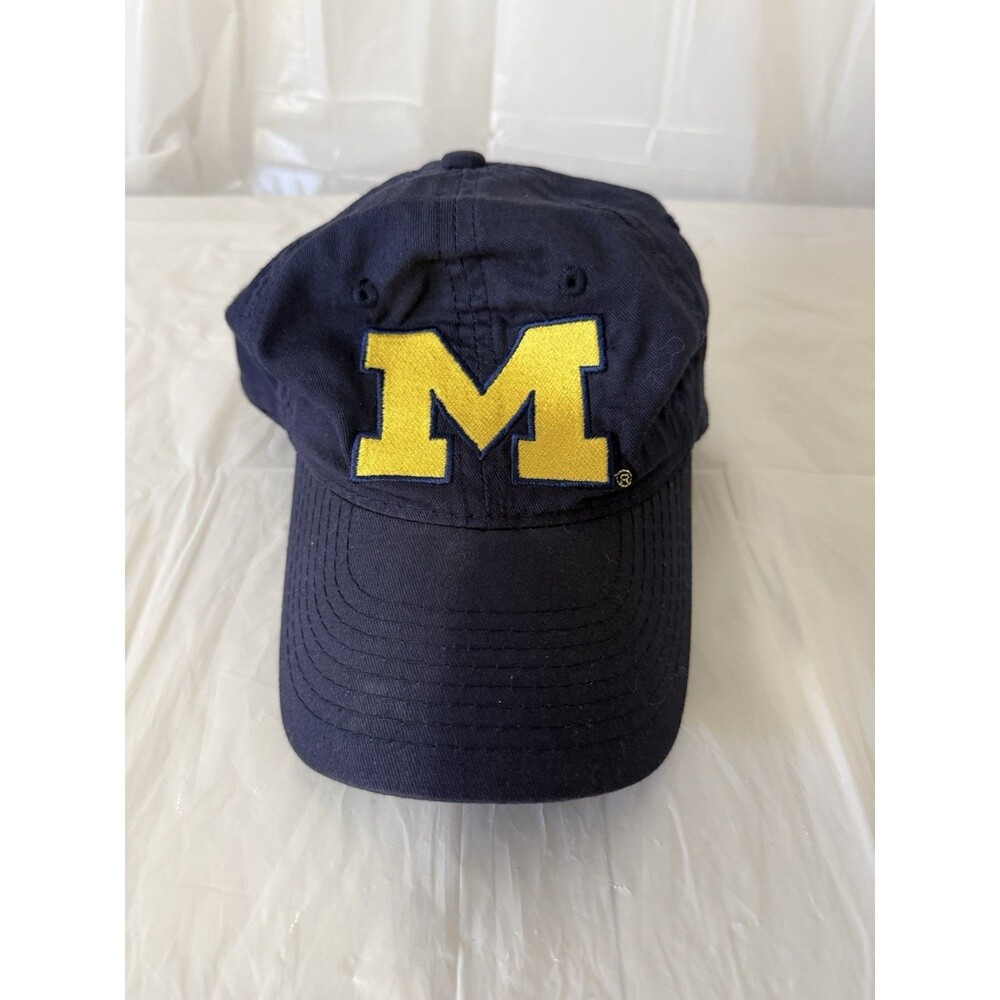 Michigan Wolverines Hat Adjustable Navy Blue Embroidered M NCAA Signatures Cap